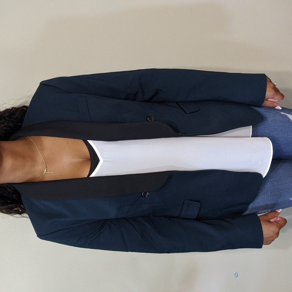 Teal and black blazer